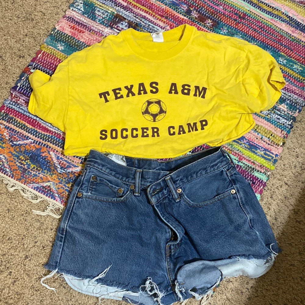 cropped texas a&m soccer tee